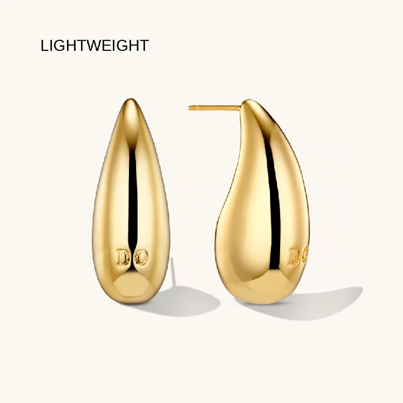 women gold earrings -Large Dome Earrings in Gold