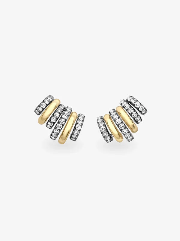 women adjustable earrings -Carmela Diamond & Blackened Gold Spaghettio Earrings