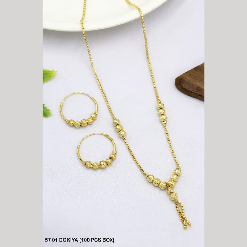 women pearl necklaces -Mahavir Gold Plated Dokiya Necklace Set