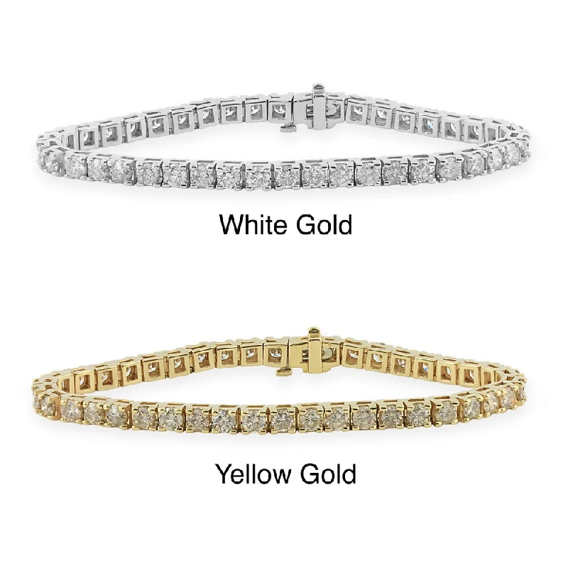 14k Gold 9ct TDW Round 8-inch Diamond Tennis Bracelet by Auriya (J-K, I1-I2)