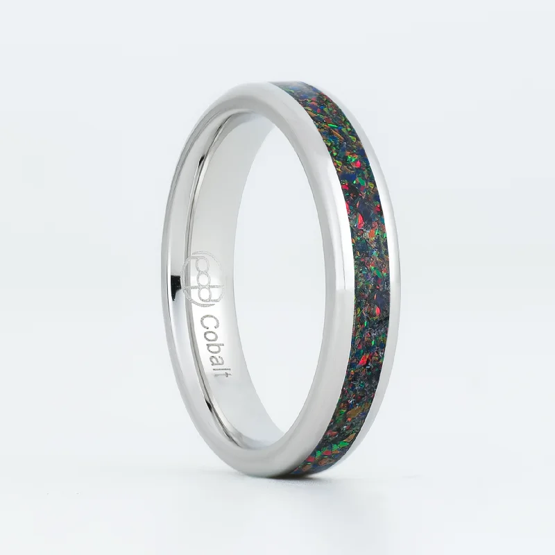 women affordable bracelets -Black Fire Opal Glowstone Stackable Ring