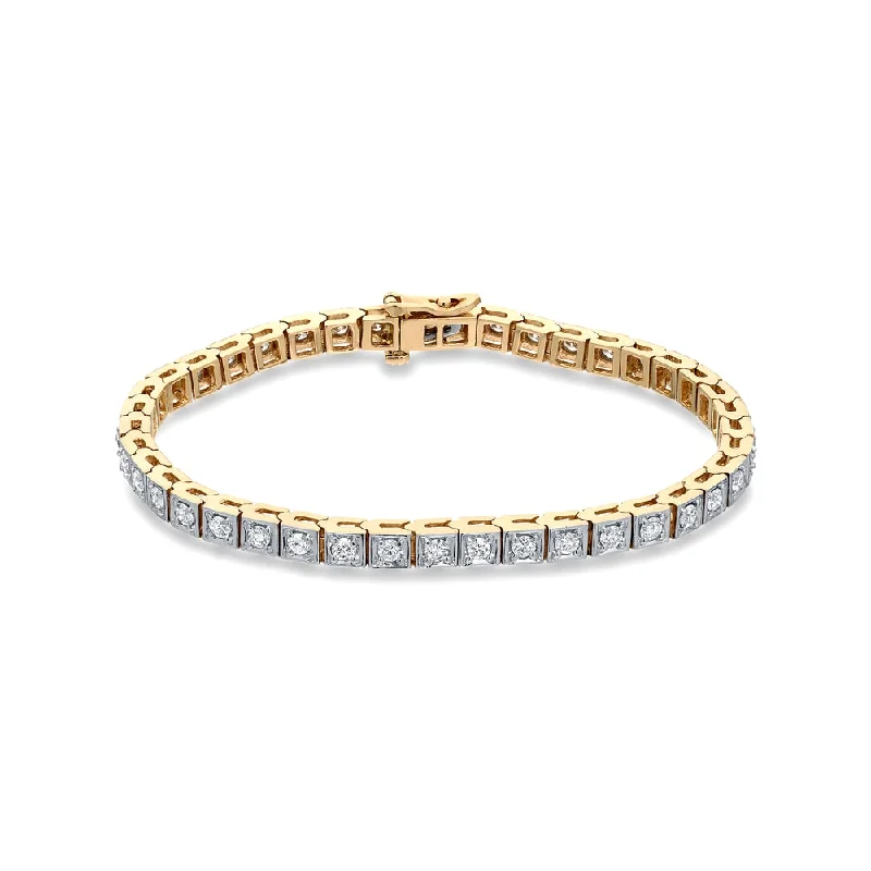 Auriya 2 1/4ctw Round Diamond Tennis Bracelet 14k Two-tone Gold - White