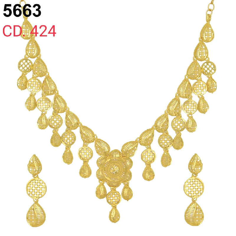 women diamond necklaces -MR Jewellery Forming Gold Plated Necklace Set