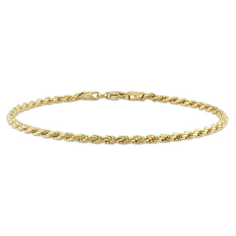 Miadora 18kt Yellow Gold Plated Sterling Silver Rope Chain Bracelet