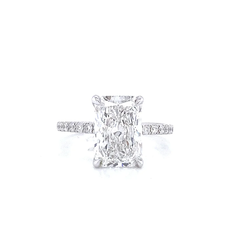 women engagement rings -Lareesa 3 Carat Radiant Cut Lab Grown Diamond Engagement Ring.  IGI Certified