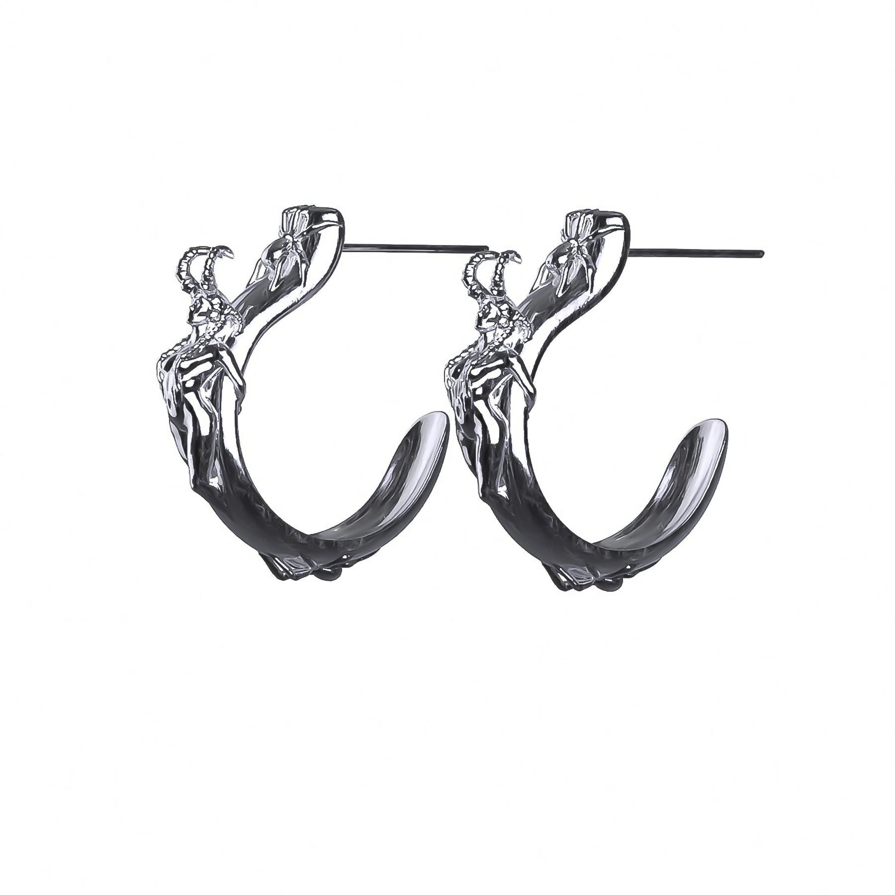 women drop earrings -SUCCUBUS OPEN HOOP EARRING