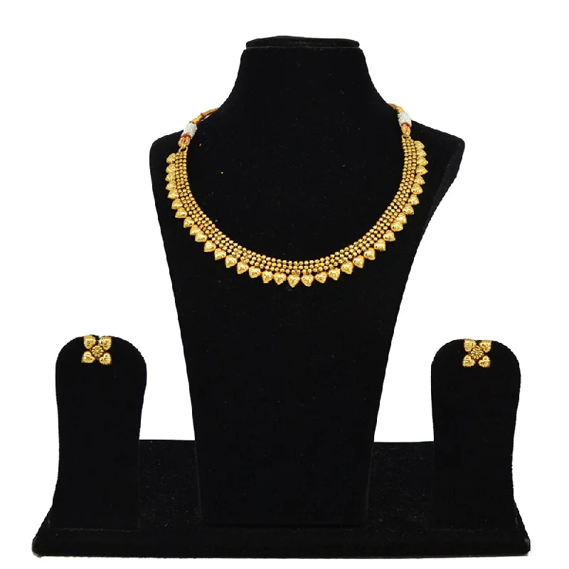 women sterling silver necklaces -Saloni Fashion Jewellery Gold Plated Necklace Set