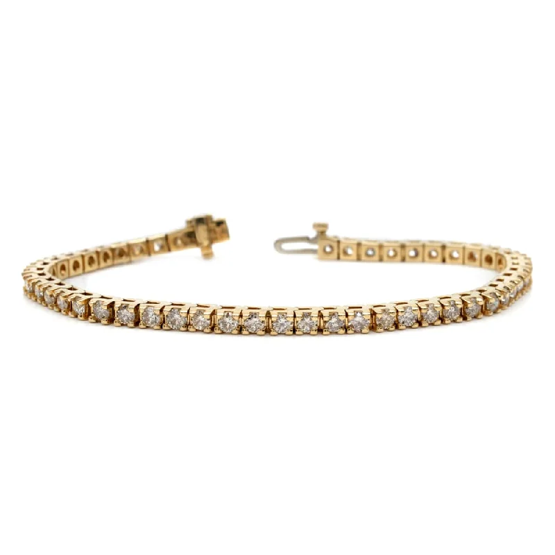 14k Gold 9ct TDW Round Diamond Tennis Bracelet by Auriya