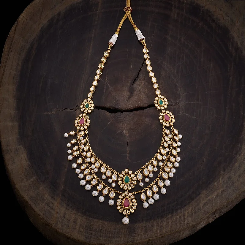 women boho necklaces -Kundan Necklace 160219