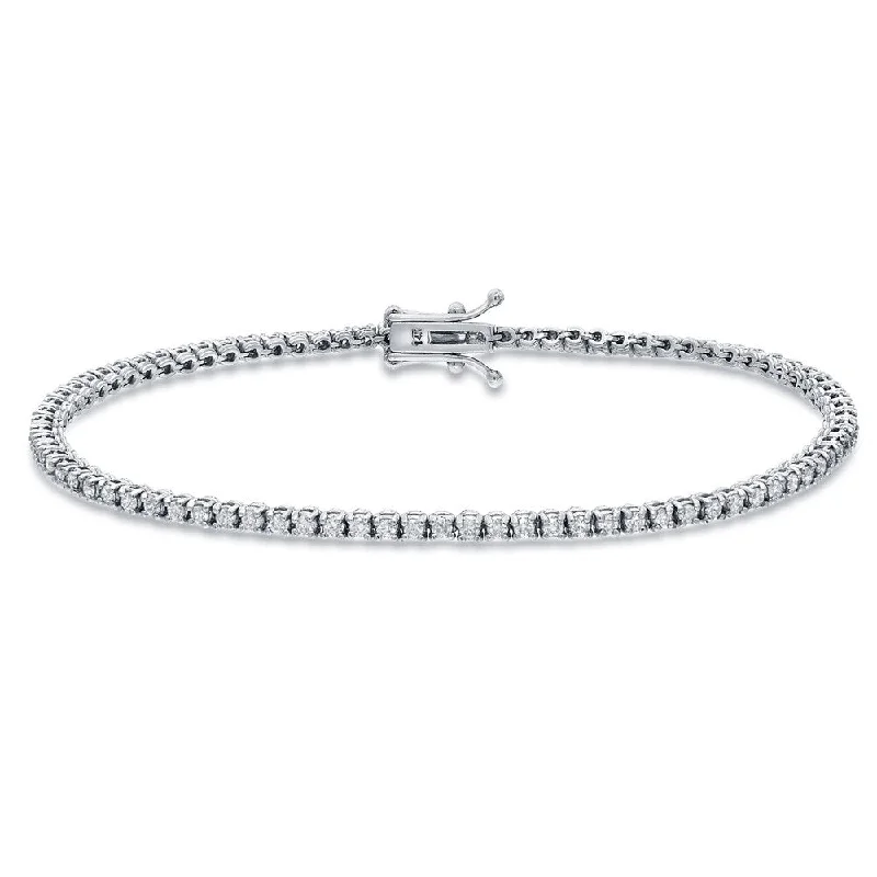 Auriya 14k White Gold 2ct TDW Round Cut Diamond Tennis Bracelet