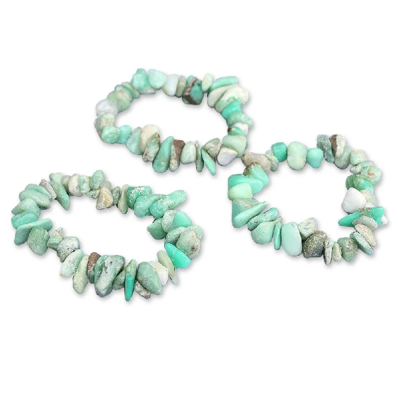 Set of 3 Chrysoprase 'Wonders' Beaded Bracelets (Brazil)