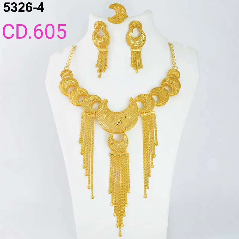 women handmade necklaces -MR Jewellery Forming Gold Plated Necklace Set