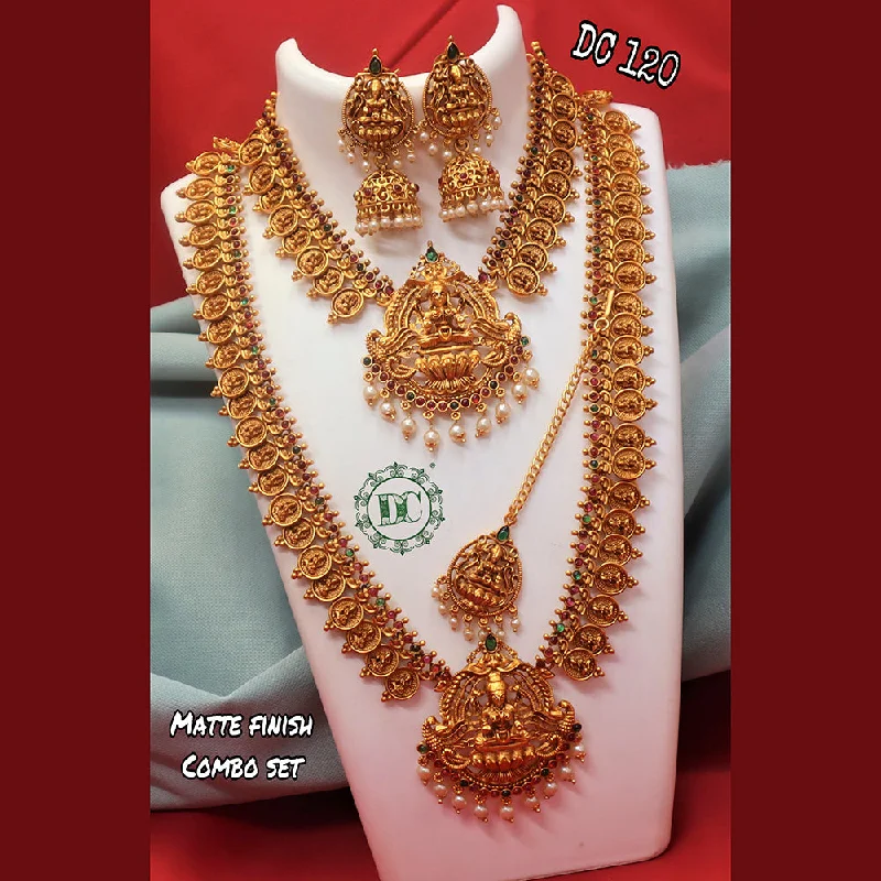 women long necklaces -Diksha Collection Gold Plated Long & Short Necklace Set