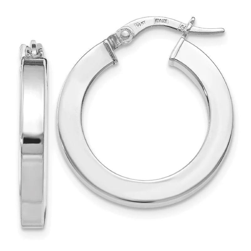 women boho earrings -14KT White Gold 22X20MM Hoop Earrings