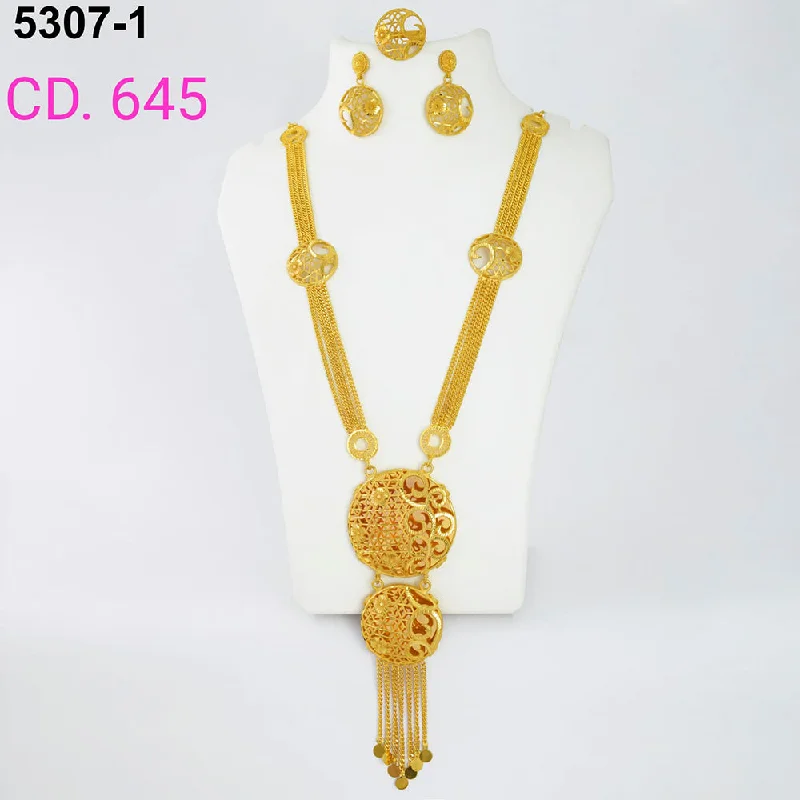 women simple gold necklaces -MR Jewellery Forming Gold Plated Necklace Set