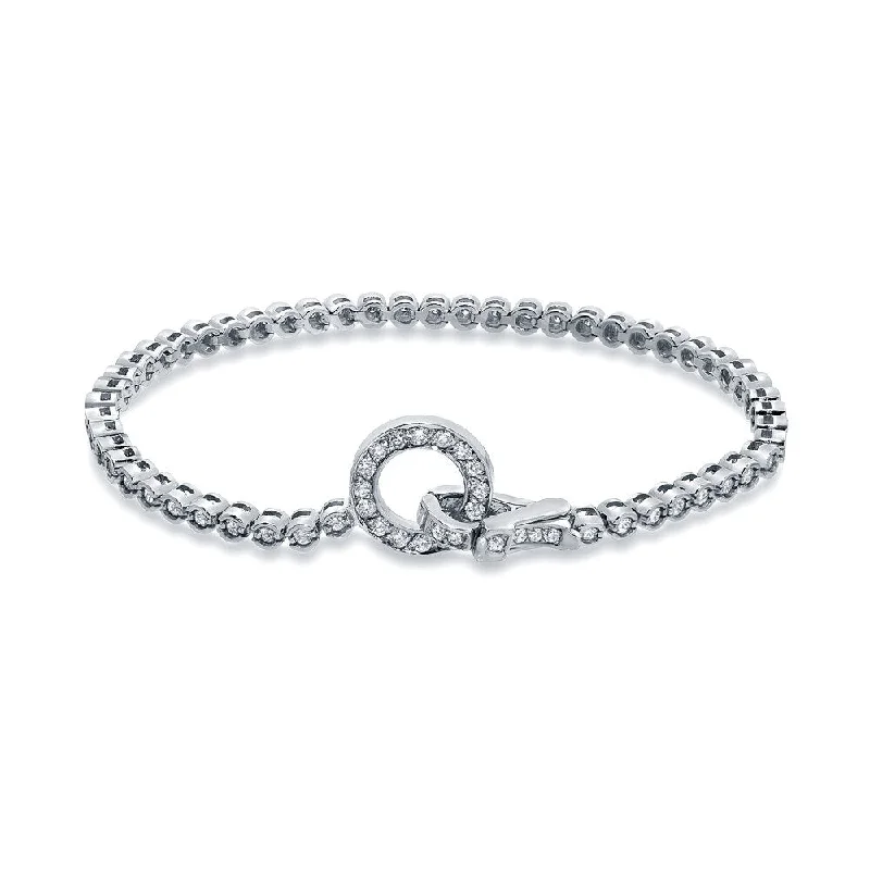 Auriya 14k White Gold 1 1/2ct TDW Round Cut Diamond Tennis Bracelet (H-I, I1-I2)