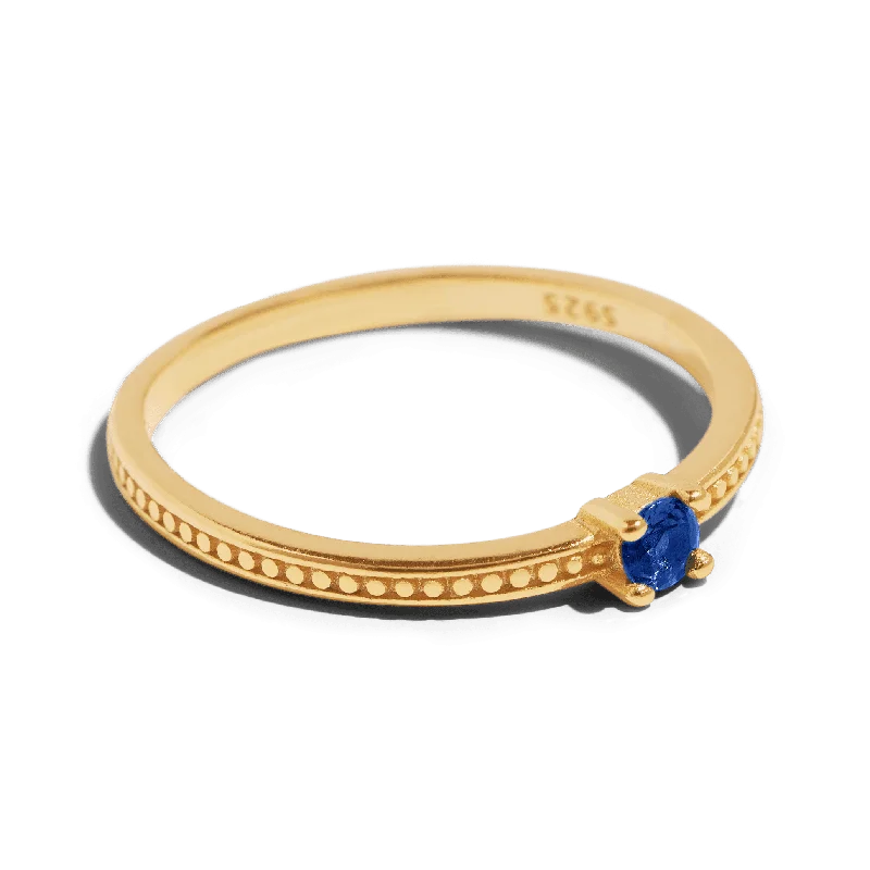 women silver plated bracelets -THE EMMA RING BLUE - Solid 14k gold