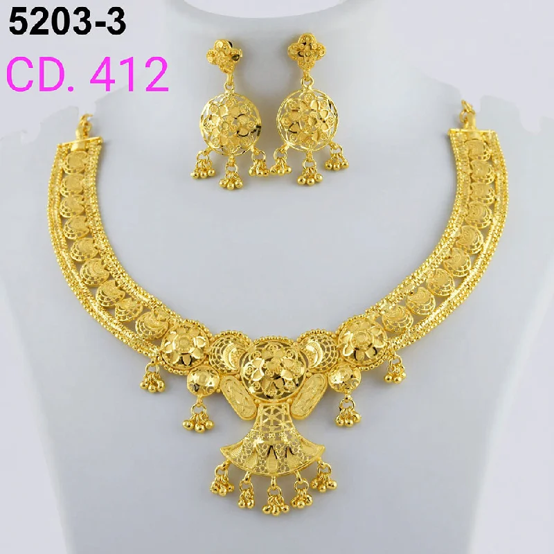 women silver necklaces -MR Jewellery Forming Gold Plated Necklace Set