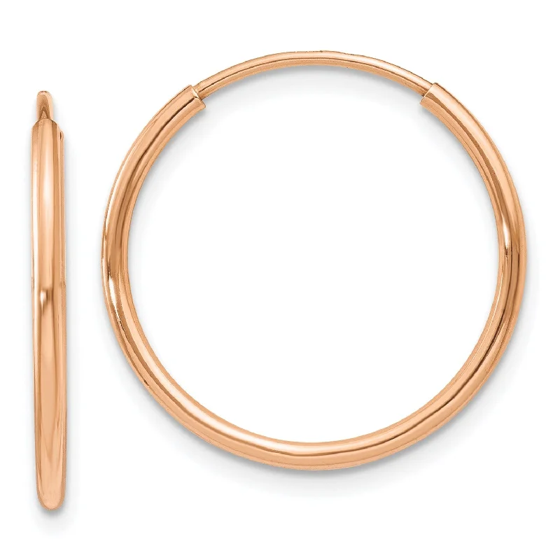 women long earrings -14KT Rose Gold 18X1.2MM Endless Hoop Earrings