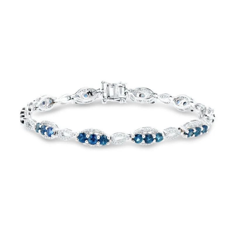 Auriya Platinum 6 1/3ct Blue Sapphire and 1/2ct TDW Diamond Bracelet