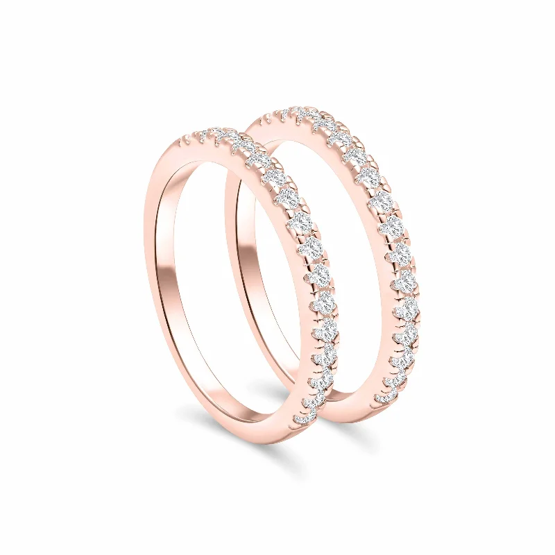 women classic bangles -The Desire Stacking Set - Rose Gold