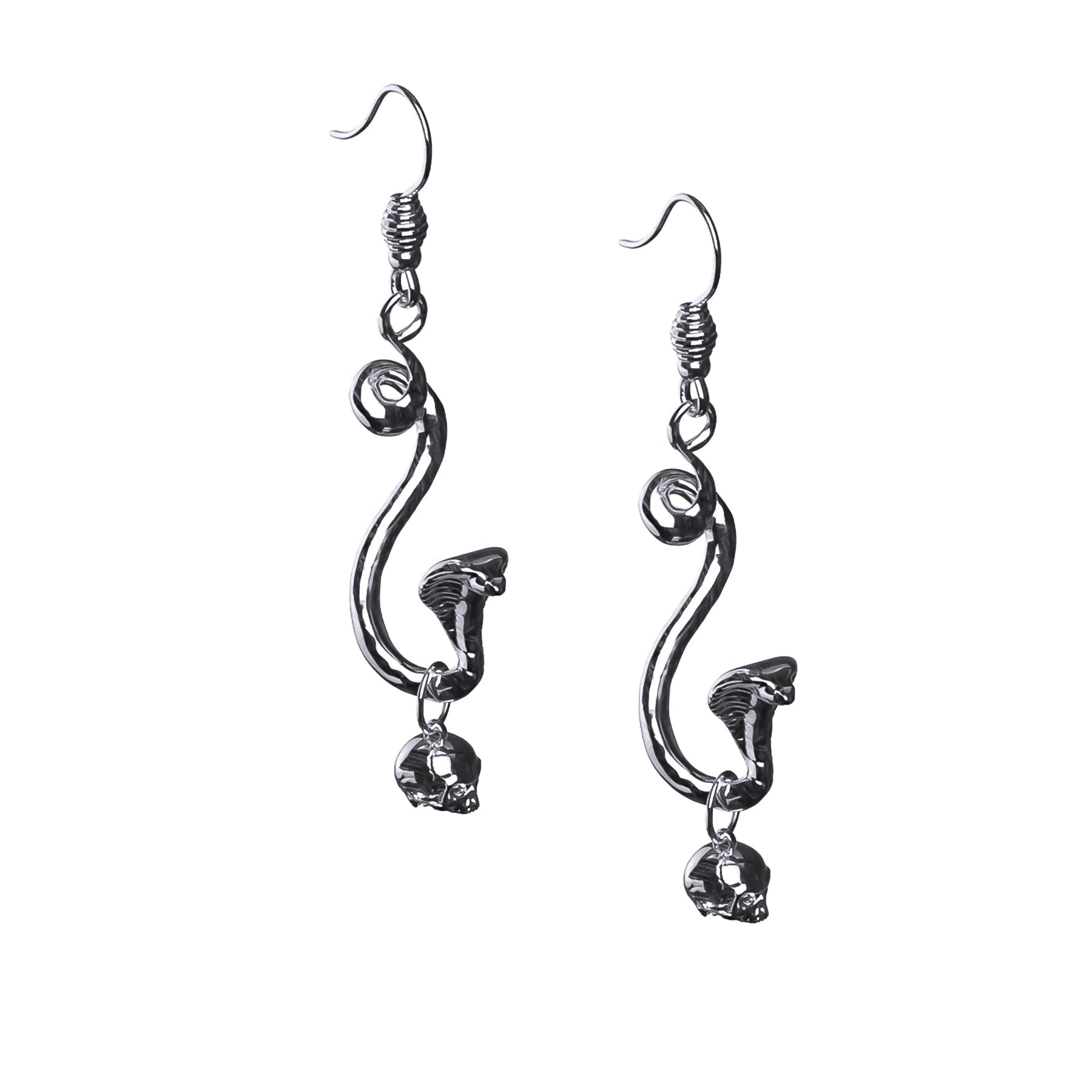 women modern earrings -SNAKE SKULL EARRING