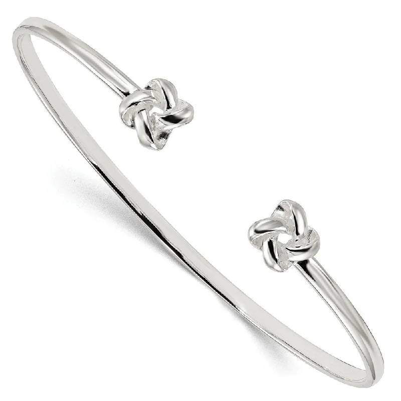 Curata 2.9mm 925 Sterling Silver Polished Love Knot Cuff Bracelet