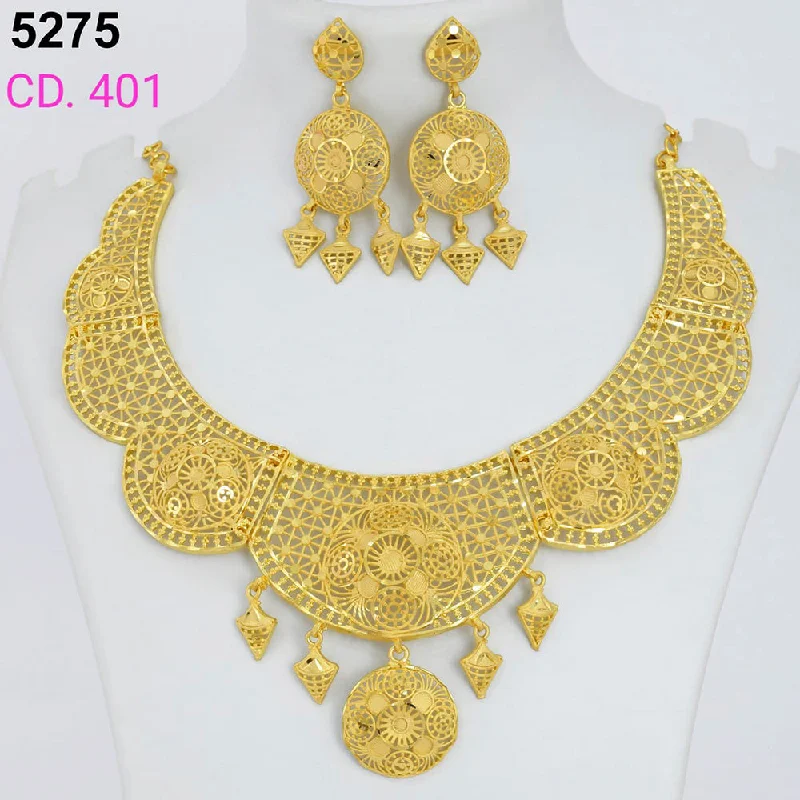 women pearl necklaces -MR Jewellery Forming Gold Plated Necklace Set