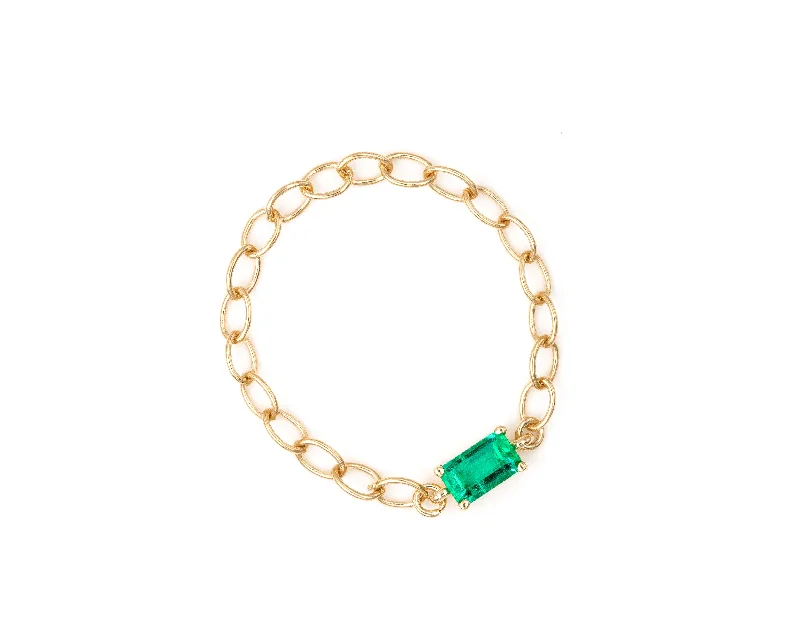 women silver bracelets -Lucy Emerald Ring