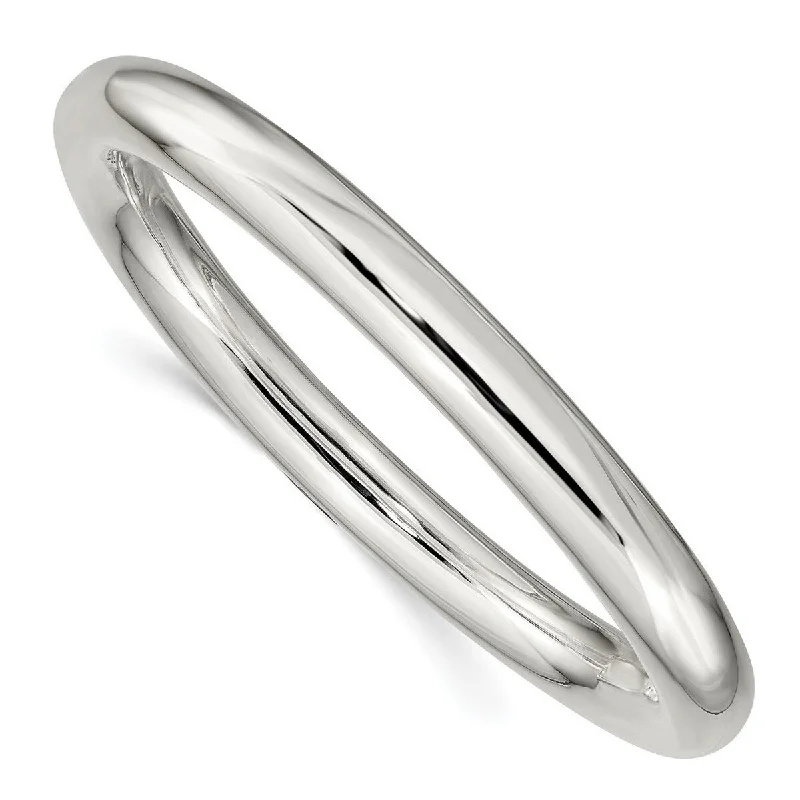 Curata 925 Sterling Silver 8" 8mm Hollow Slip on Polished Bangle Bracelet