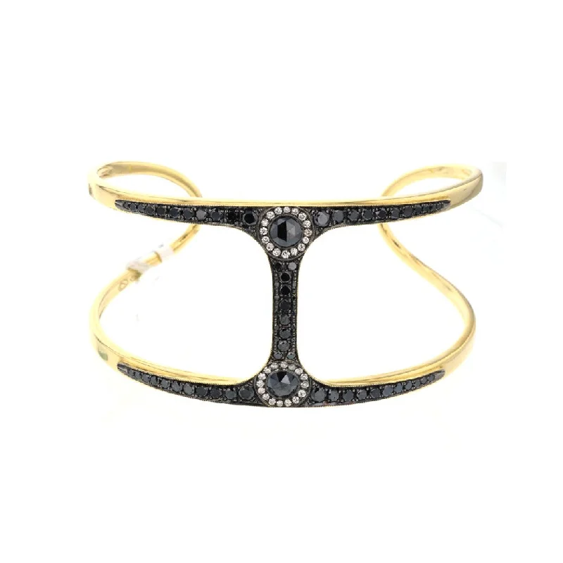 Black & White Diamond Bangle Bracelet