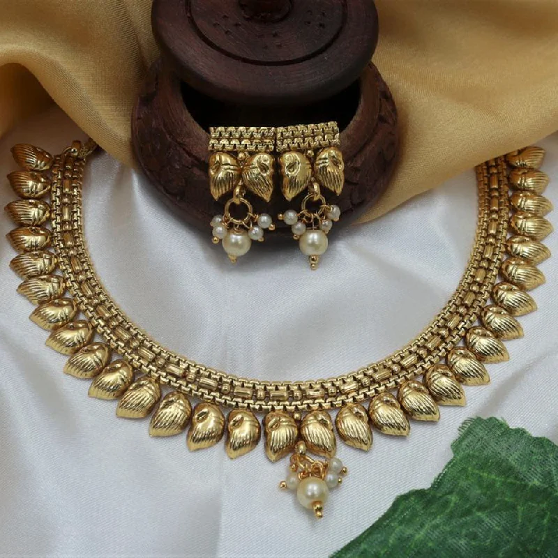 women eco-friendly necklaces -Diksha Collection Gold Plated Necklace Set