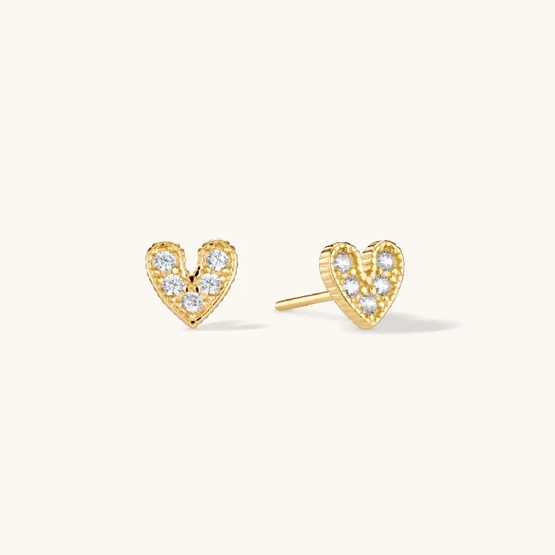 women fashion statement earrings -Mi Amor Stud Earring in Gold