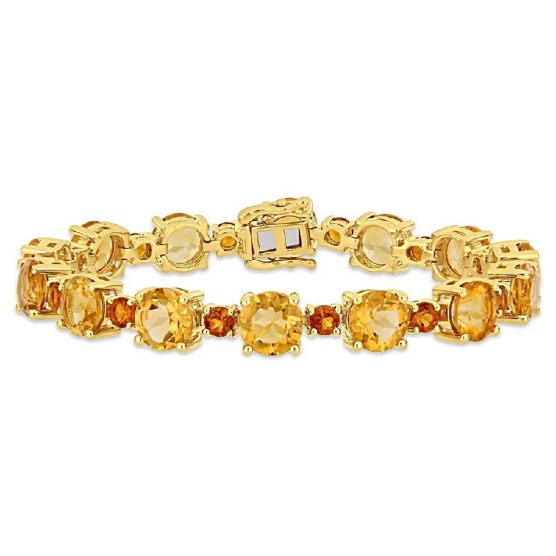 Miadora Yellow Plated Sterling Silver Madeira Citrine Tennis Bracelet