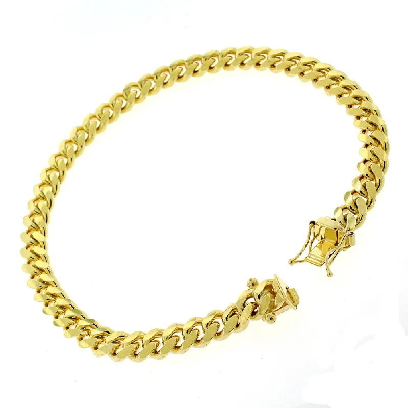 Authentic Solid Sterling Silver 6mm Miami Cuban Curb Link .925 Yellow Gold Thick Bracelet Chain 8.5"