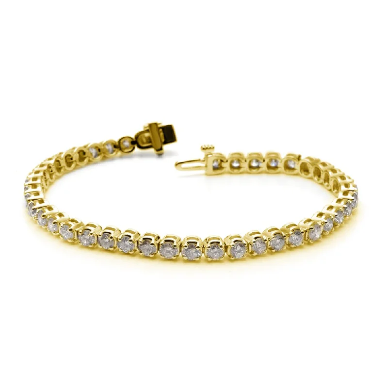 14k Gold 8ct TDW Round Diamond Tennis Bracelet by Auriya