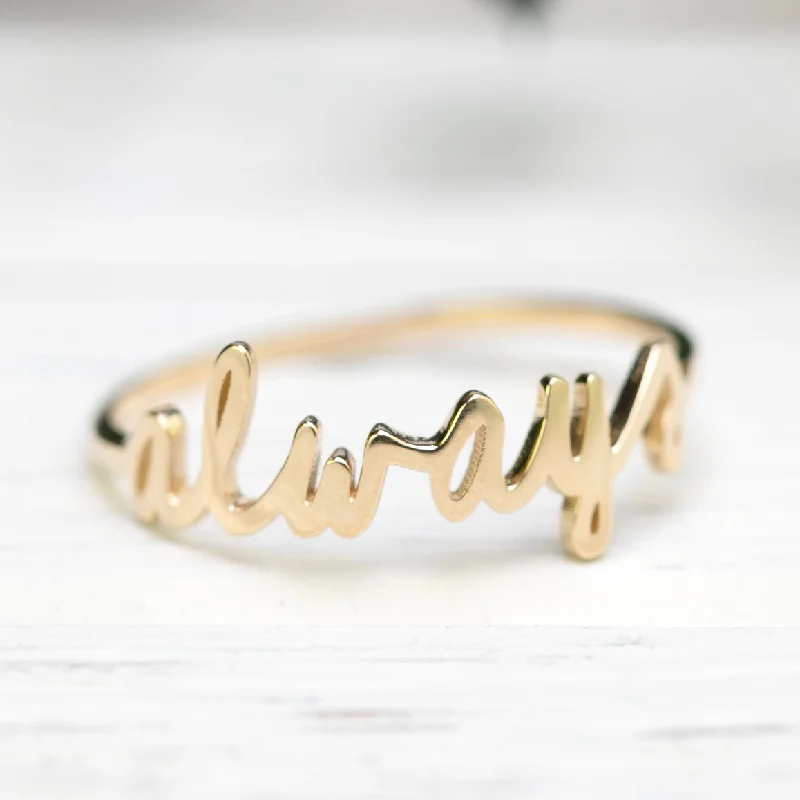 women adjustable bangles -Solid Gold Always Ring