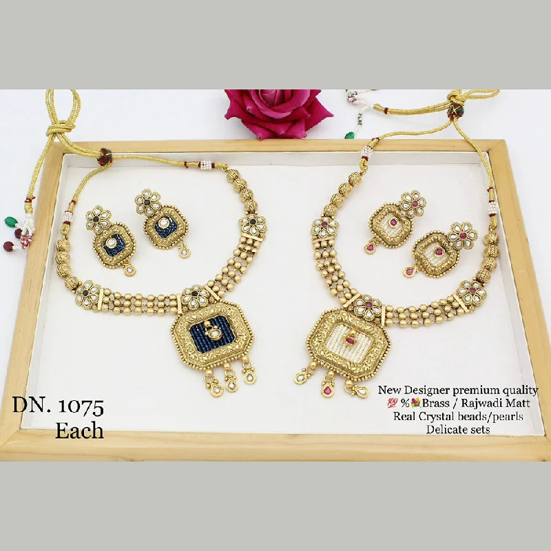 women handmade necklaces -Manisha Jewellery Gold Plated Necklace Set