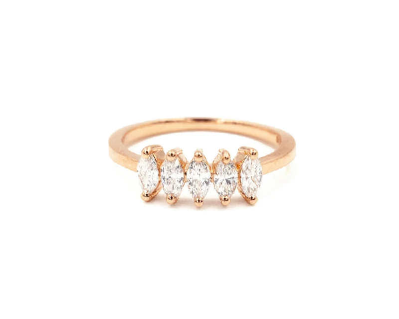 women luxury bangles -Marquise Diamond Pinky Ring