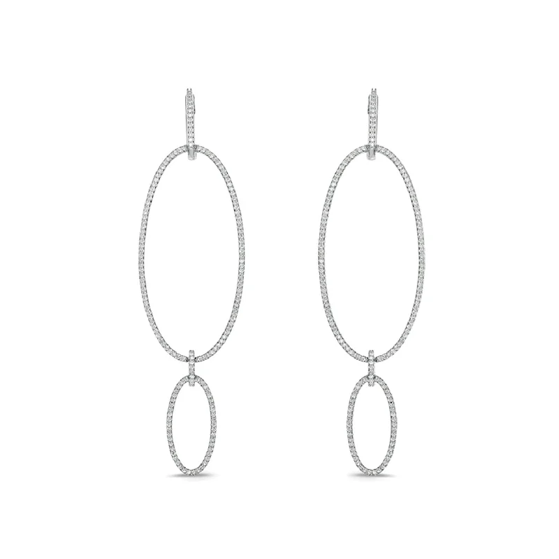 women drop earrings -1 CTW Diamond Fashion Earrings in 10KT White Gold