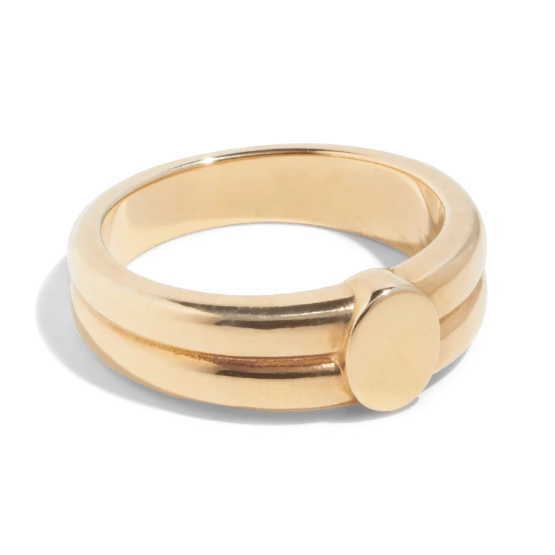 women chic bangle bracelets -THE HARLOW RING - Solid 14k yellow gold