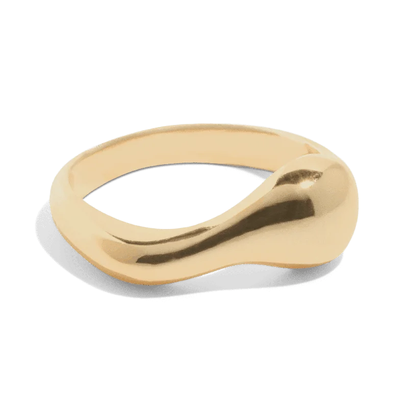 women fashion bangles -THE JUNE RING - 18k gold vermeil