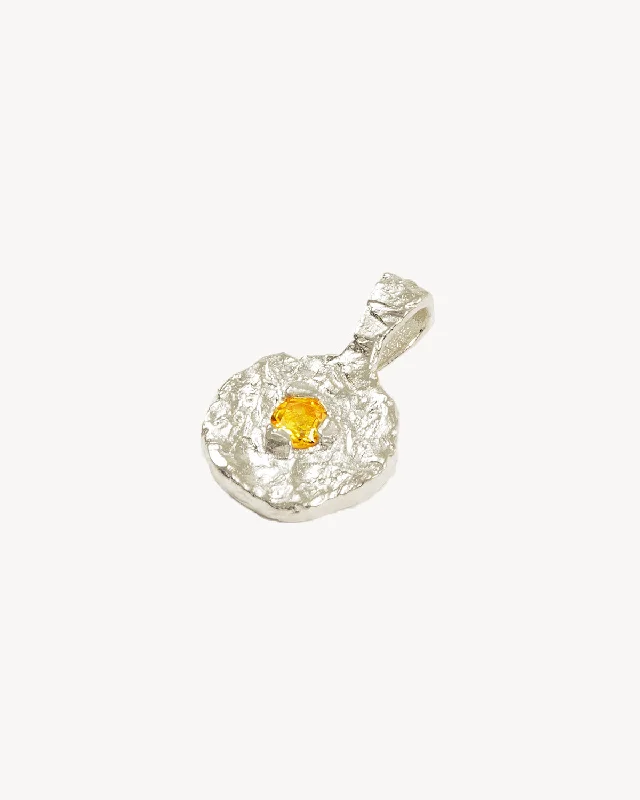 women romantic gift necklaces -Sterling Silver Written In The Stars Birthstone Necklace Pendant - November - Citrine