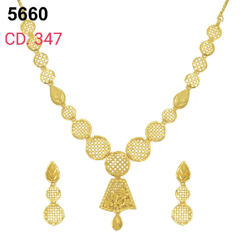 women crystal necklaces -MR Jewellery Forming Gold Plated Necklace Set