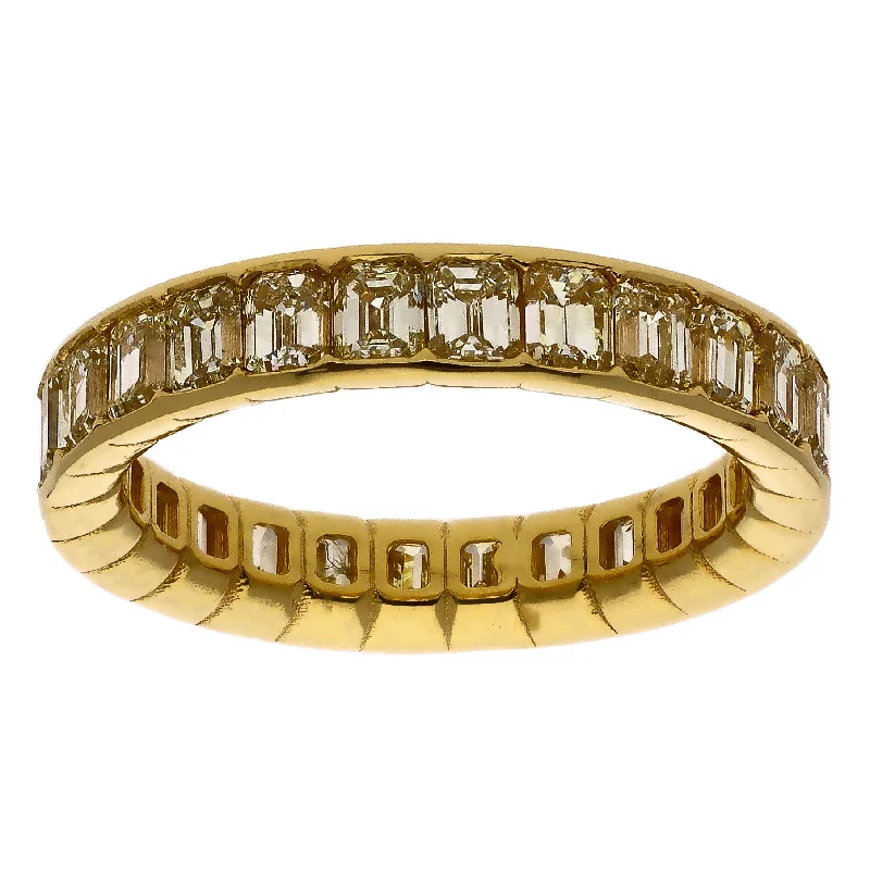 women minimalist bracelets -14K Yellow Gold Diamond Eternity Band