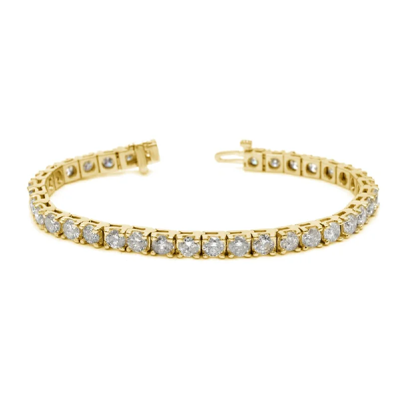 14k Gold 12ct TDW Round Diamond Tennis Bracelet by Auriya