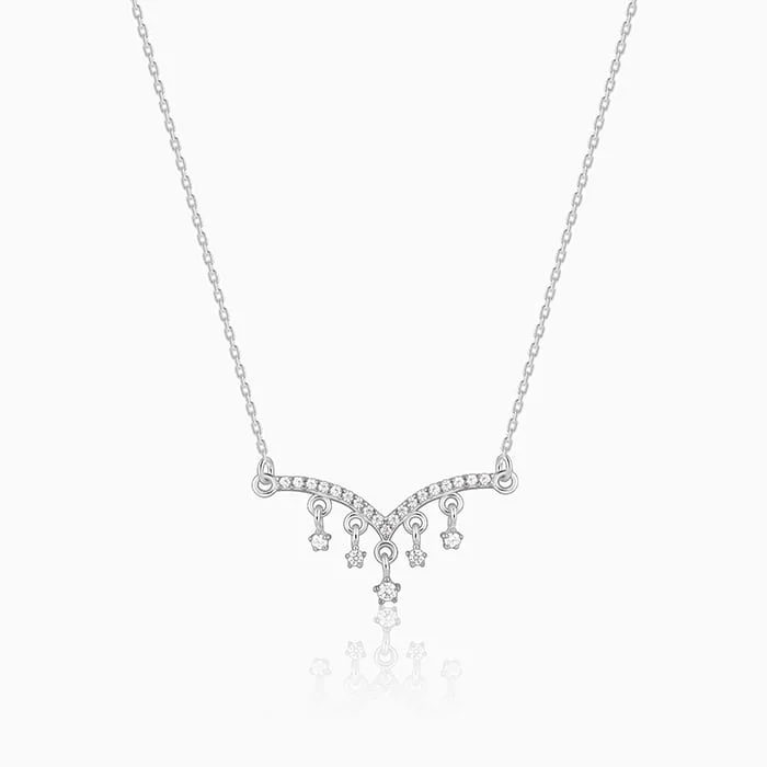 women minimalist necklaces -Silver Megastar Necklace