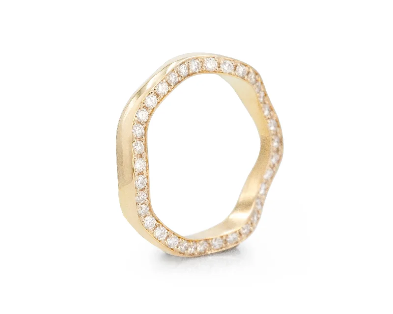 women stackable bangles -Pavé Echo Ring