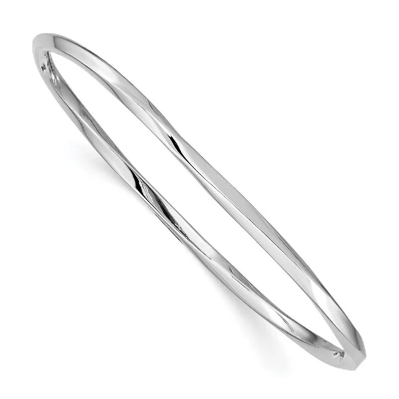 Curata 925 Sterling Silver 7" 3.5mm Solid Slip on Polished Bangle Bracelet