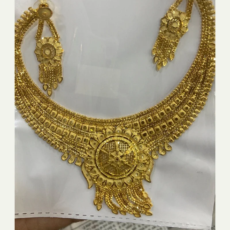 women geometric necklaces -The Jangid Arts Forming Gold Plated Necklace Set